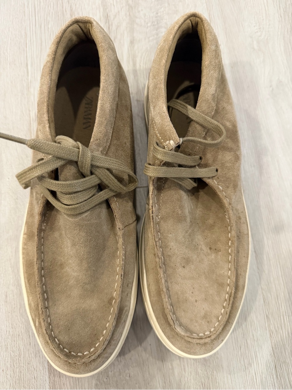 ZARA Men's Suede Casual Lace-Up Shoes - Taupe 42/10
